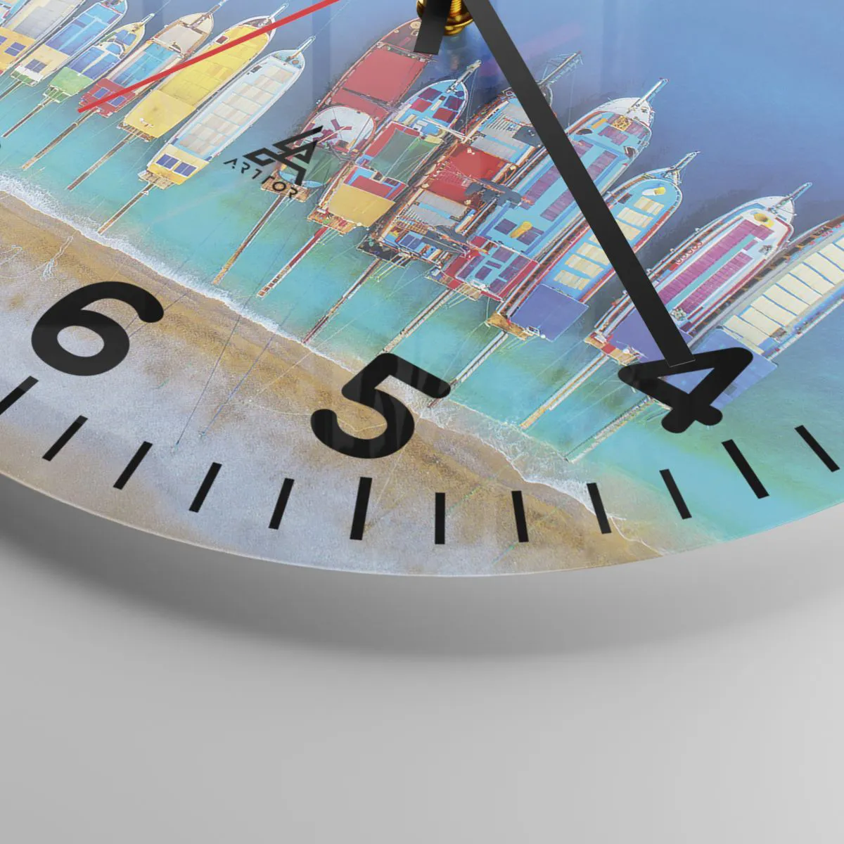 Ceas de perete - Ceas pe sticlă - Din perspectiva unei păsări - 40x40 cm