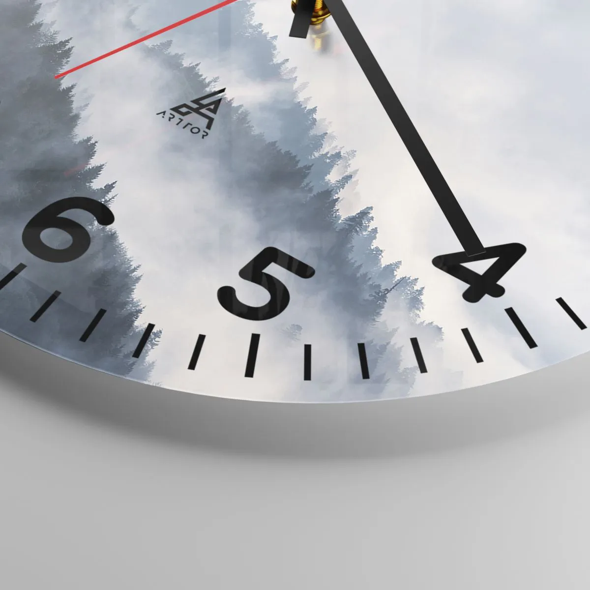 Relógio de parede - Relógio em vidro - Misticismo das montanhas - 30x30 cm