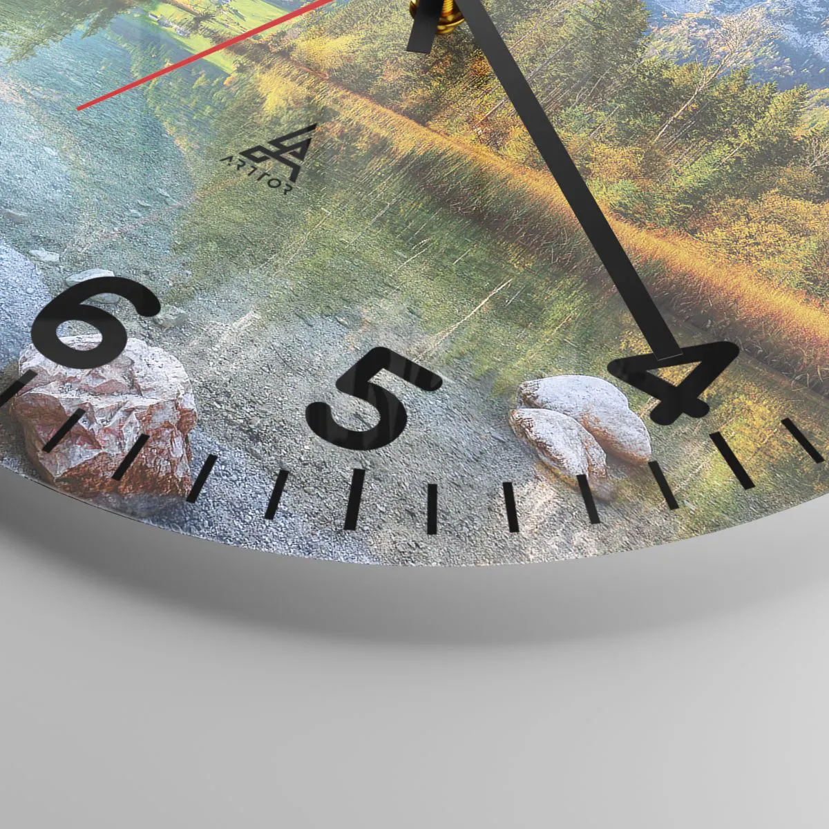 Relógio de parede - Relógio em vidro - A suavidade do outono - 40x40 cm