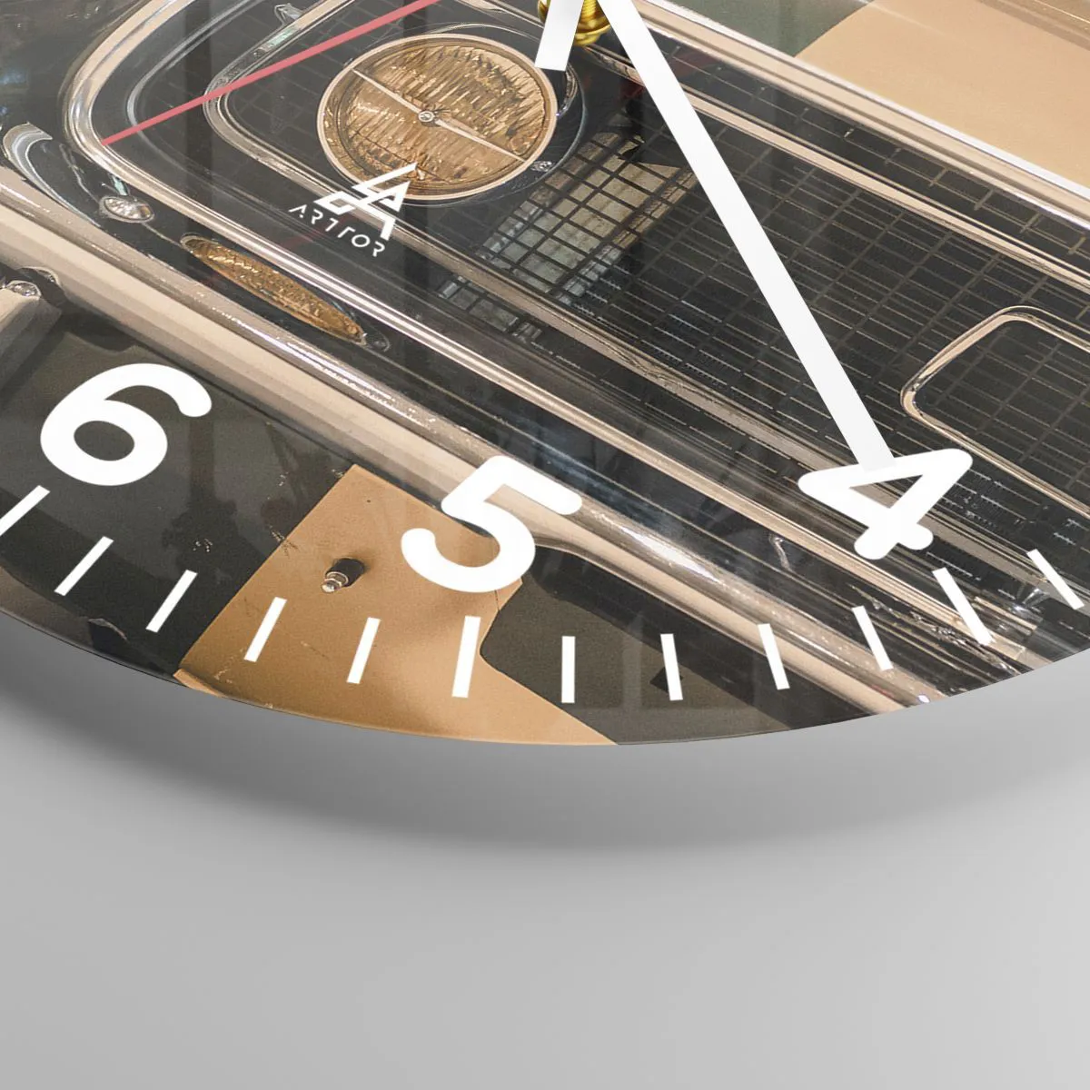 Wanduhr - Glasuhr - Treffen mit einer Legende - 30x30 cm