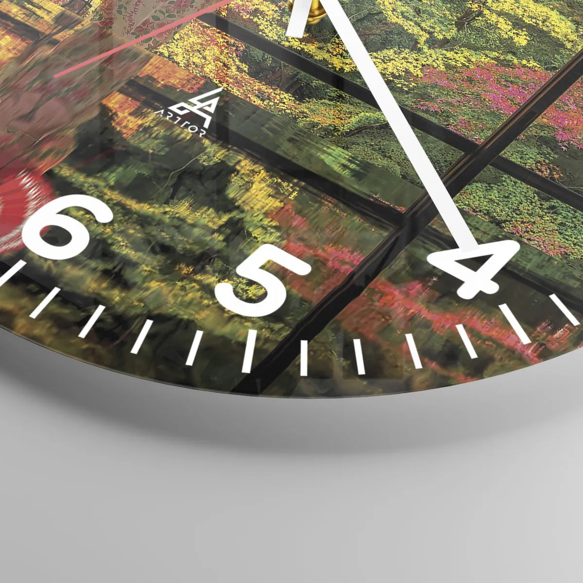 Väggklocka - Klocka på glas - I naturens tempel - 30x30 cm