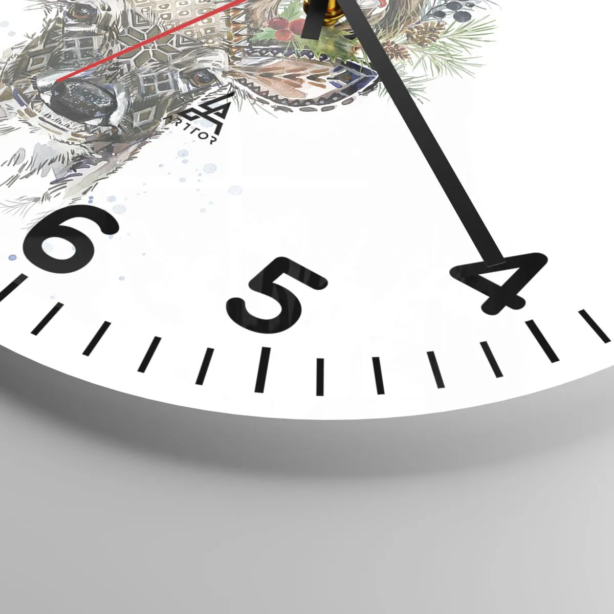 Väggklocka - Klocka på glas - I högtidskläder - 30x30 cm