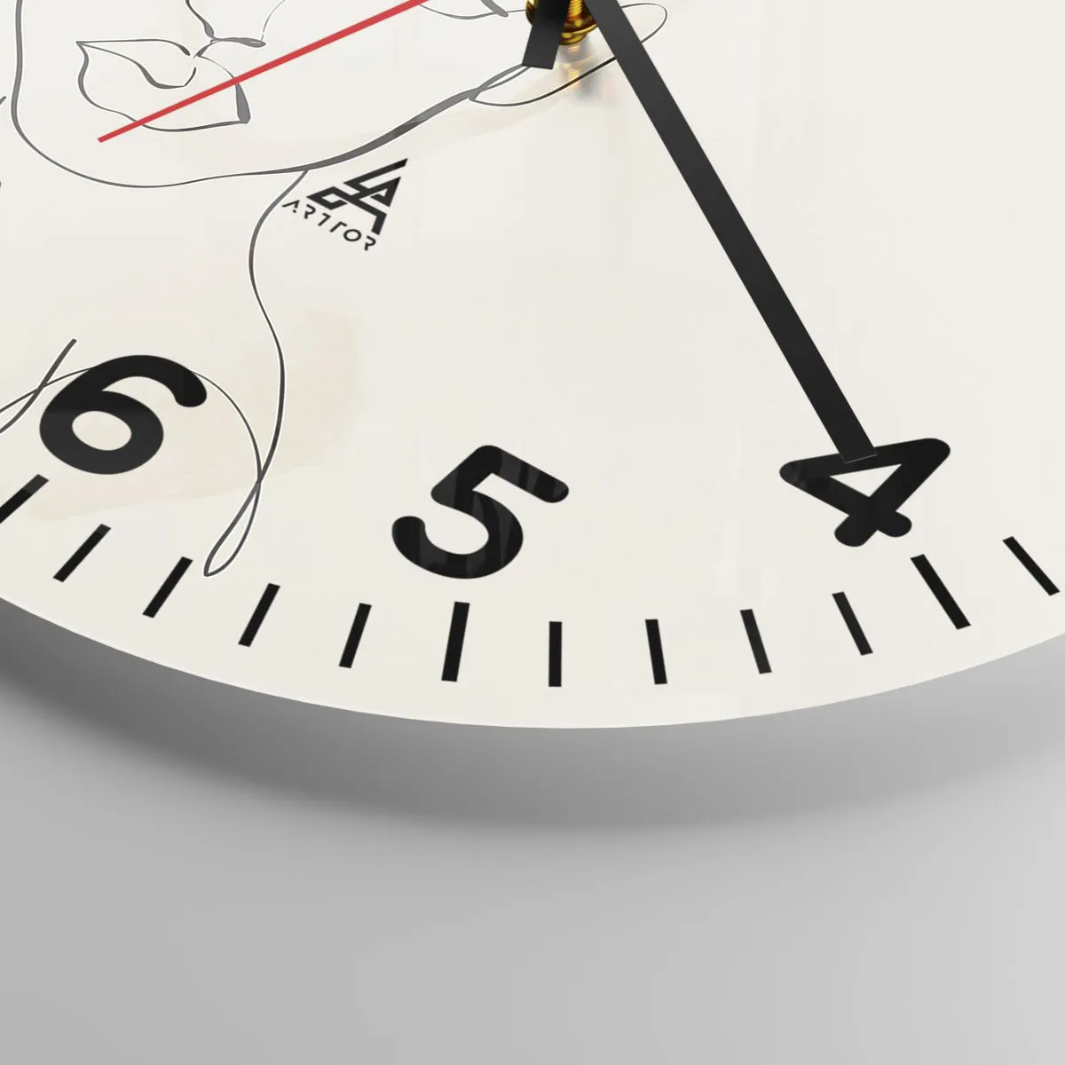 Wanduhr - Glasuhr - Umriss der Sinnlichkeit - 40x40 cm