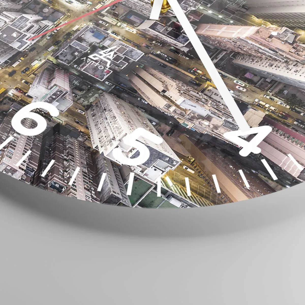 Zegar ścienny - Pozdrowienia z Hongkongu - 40x40 cm