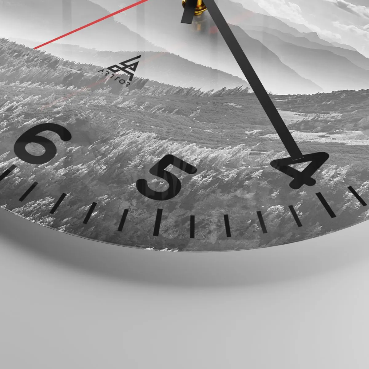 Ceas de perete - Ceas pe sticlă - Dincolo de orizont - 30x30 cm