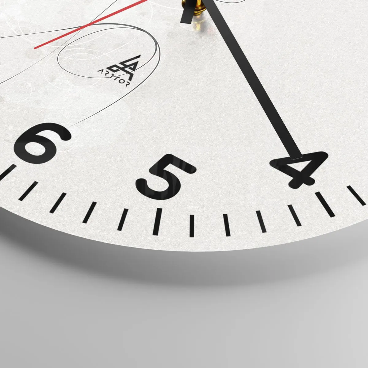 Ceas de perete - Ceas pe sticlă - Spirala frumuseții - 30x30 cm