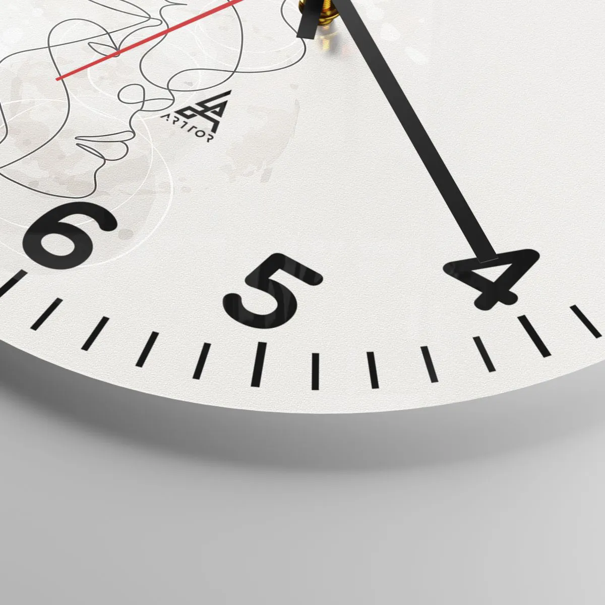 Wanduhr - Glasuhr - Verstrickt in eine Umarmung - 40x40 cm