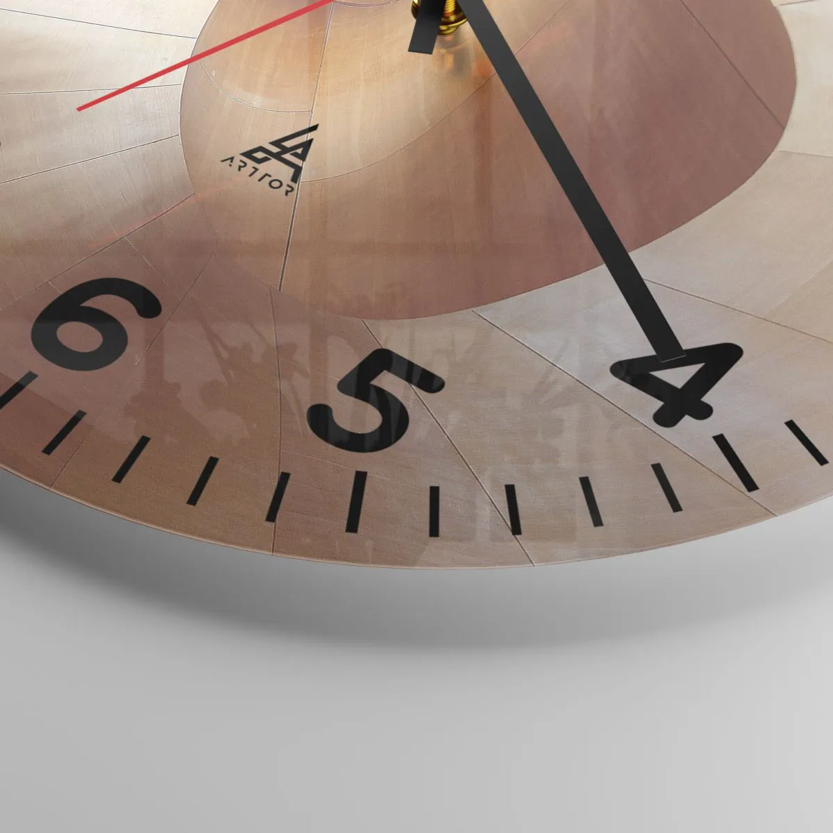 Reloj de pared - Reloj de vidrio - Serpentina arquitectónica - 30x30 cm