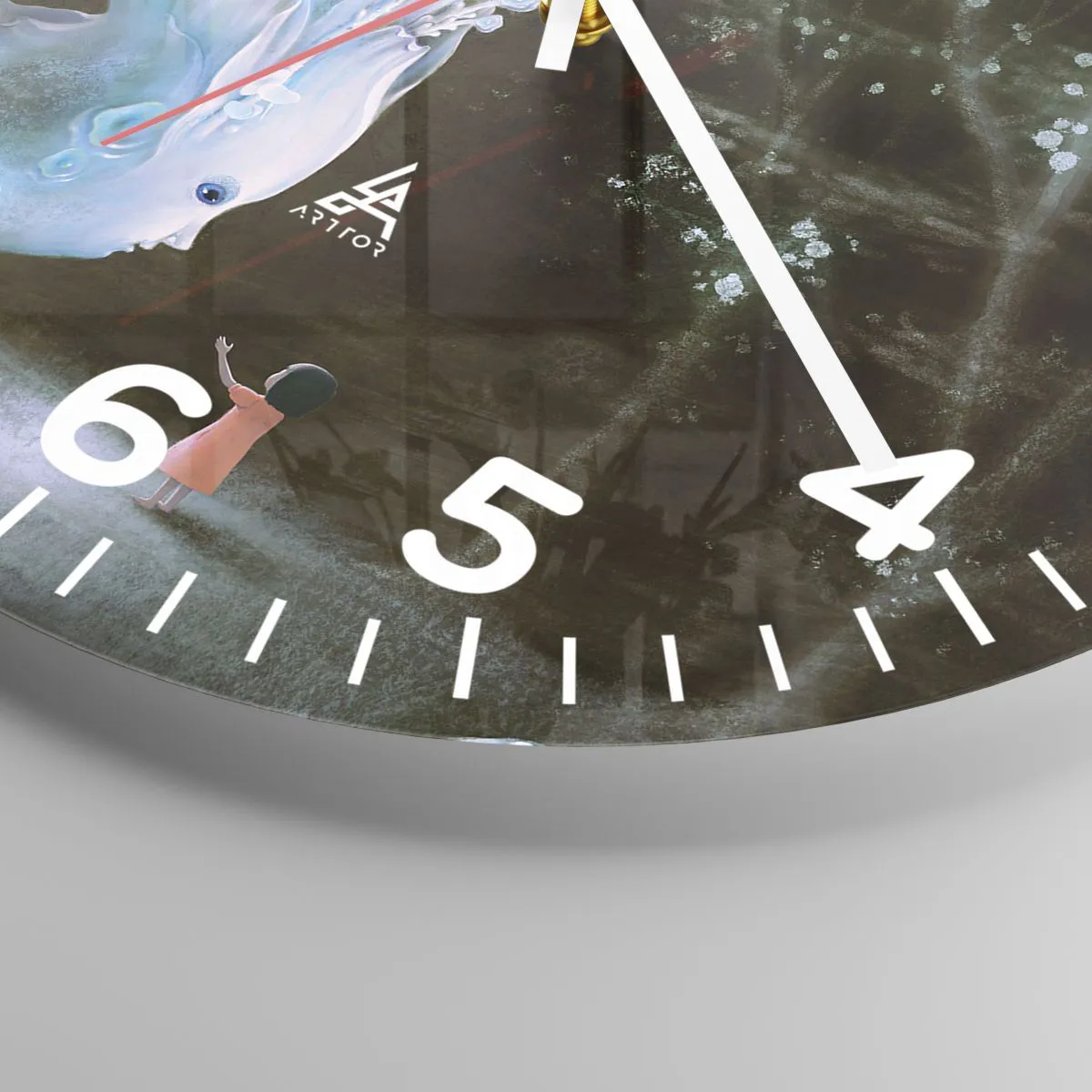 Ceas de perete - Ceas pe sticlă - Întâlnire fantastică - 40x40 cm