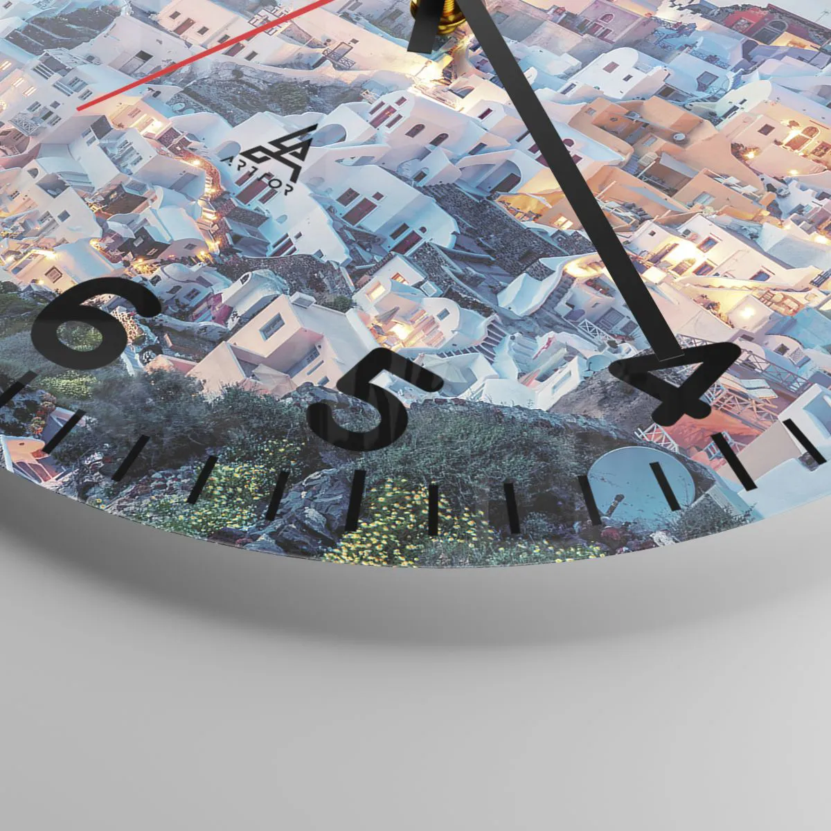 Wanduhr - Glasuhr - Dein toller griechischer Urlaub - 30x30 cm