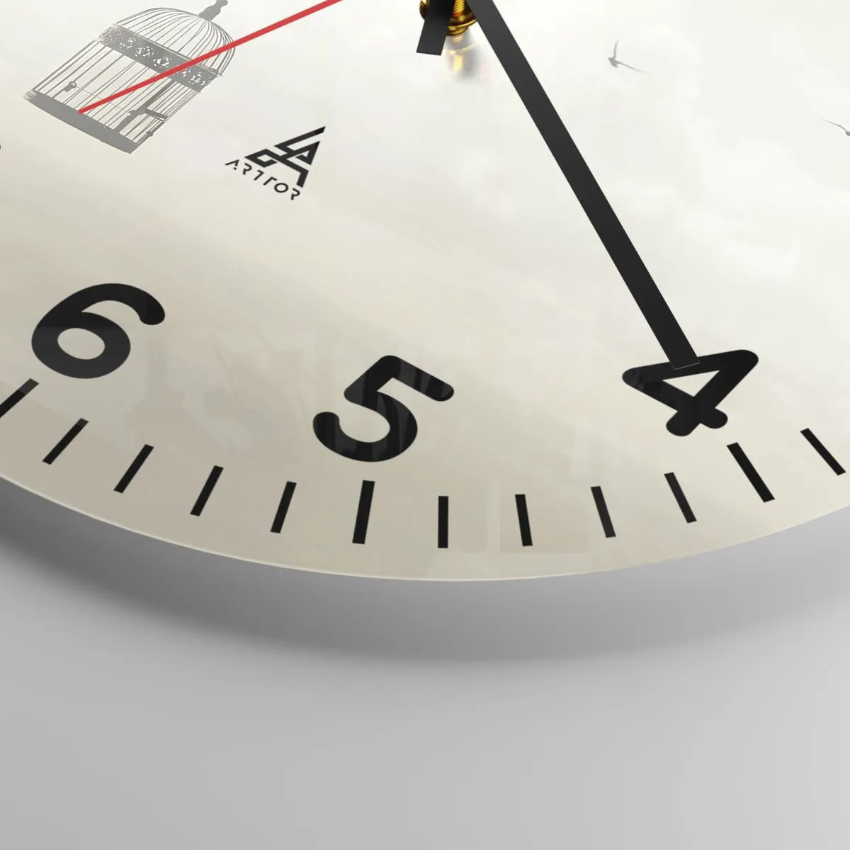 Ceas de perete - Ceas pe sticlă - Fii liberă - 30x30 cm