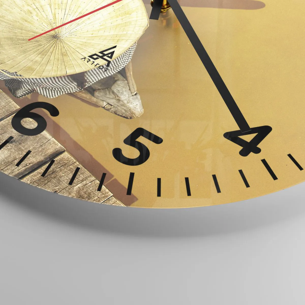 Ceas de perete - Ceas pe sticlă - Viața pe râul galben - 30x30 cm