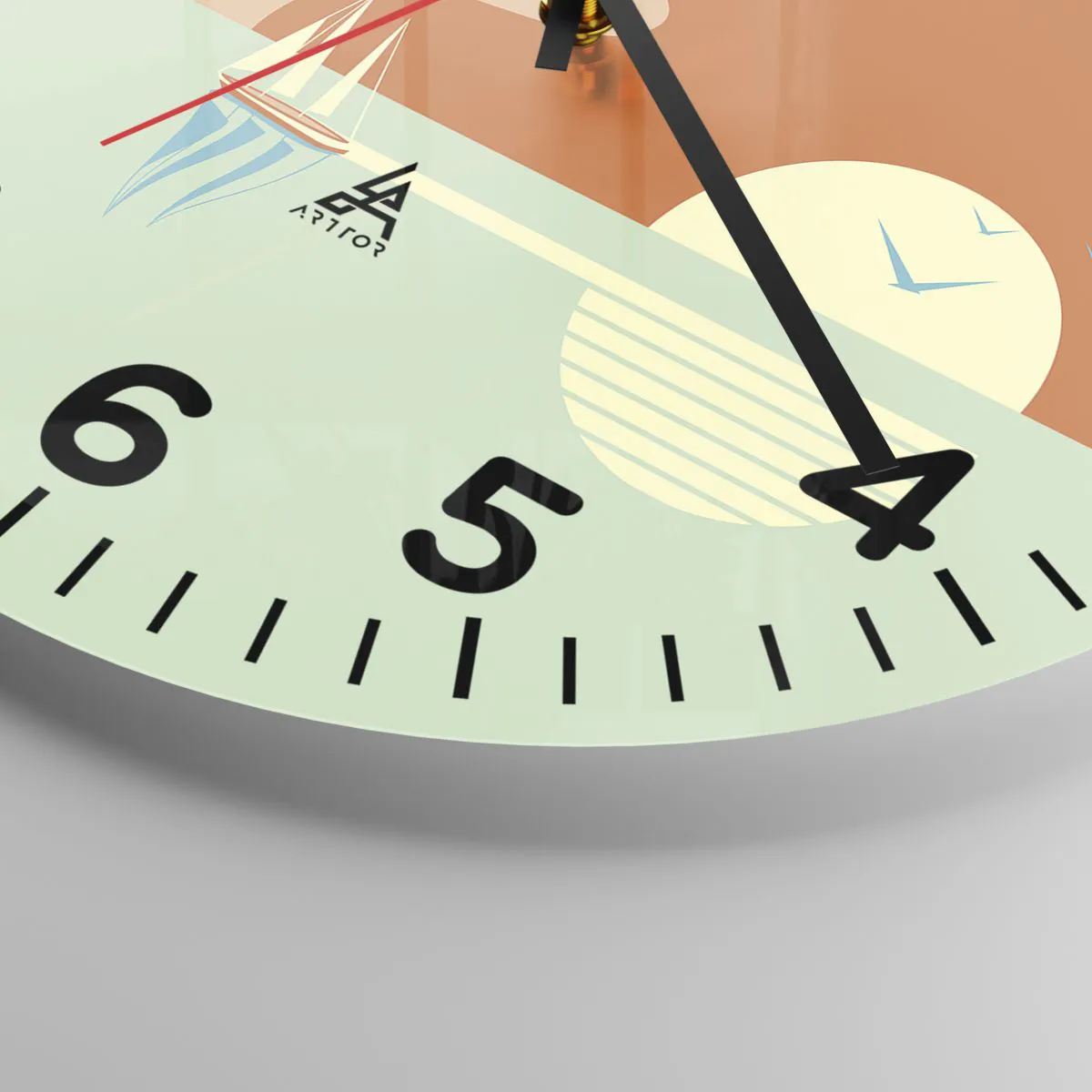 Väggklocka - Klocka på glas - Perfekt havslandskap - 30x30 cm