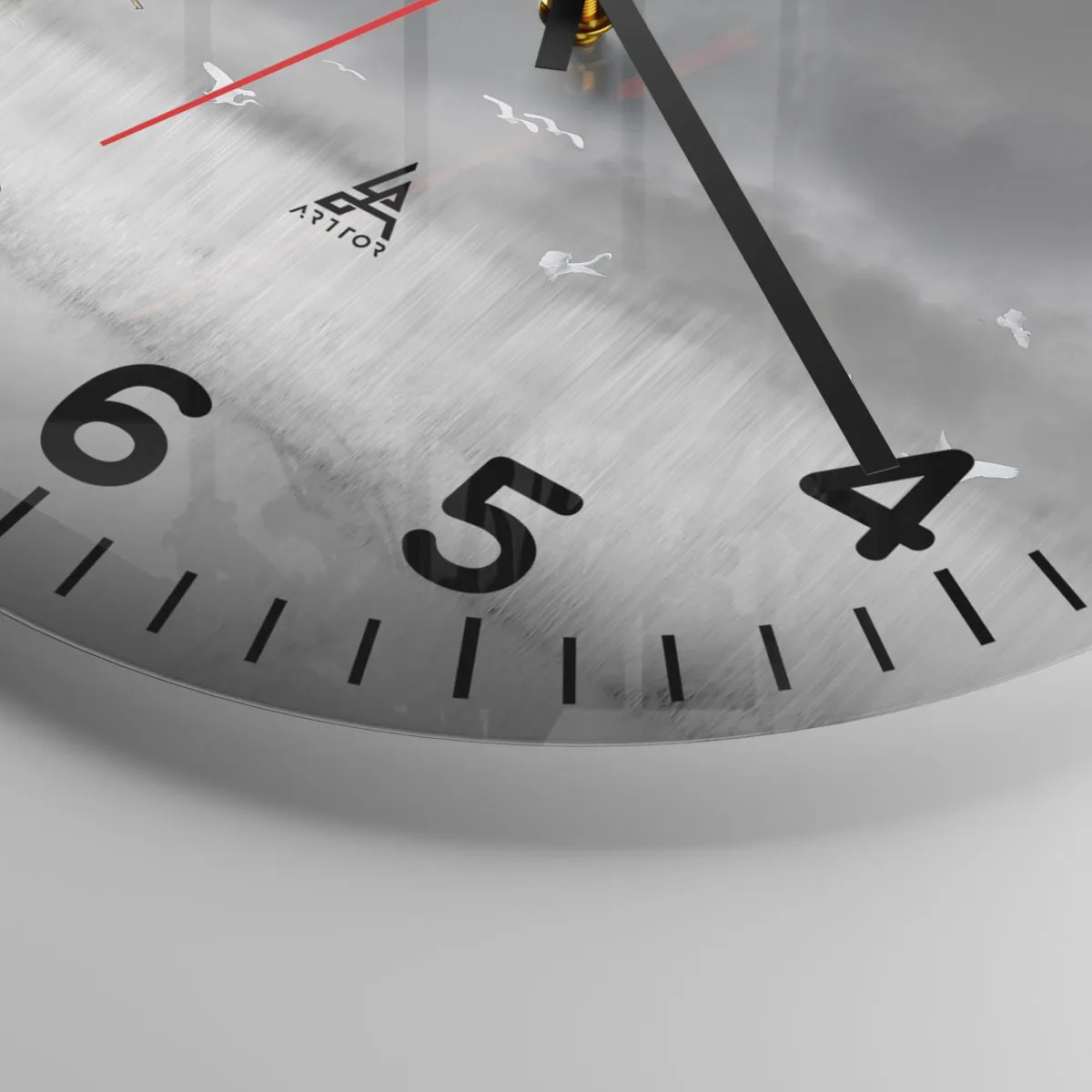 Wall clock - Clock on glass - Shelter from the Rain - 40x40 cm