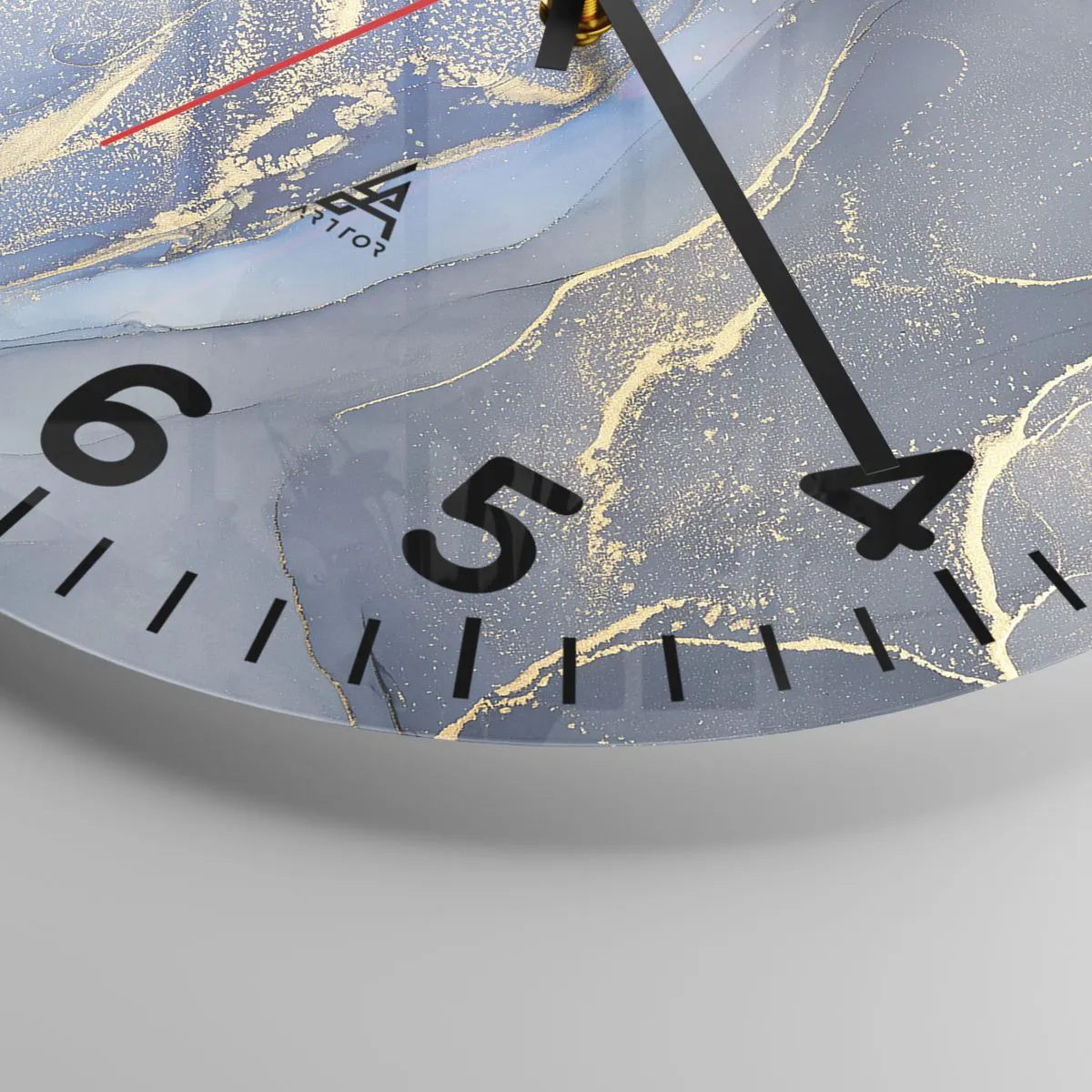 Ceas de perete - Ceas pe sticlă - Praf de aur - 30x30 cm