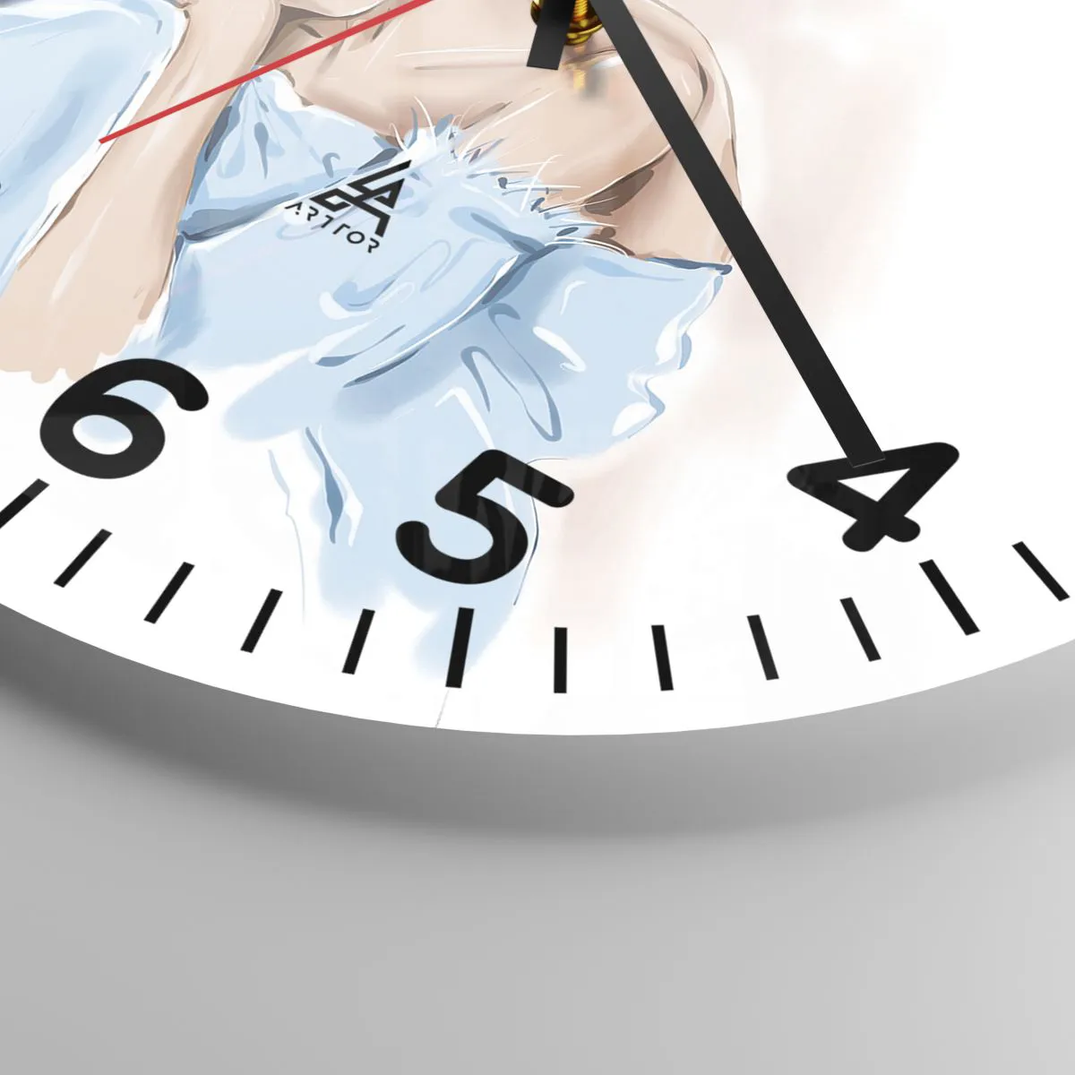 Ceas de perete - Ceas pe sticlă - Scufundată în vis albastru - 30x30 cm