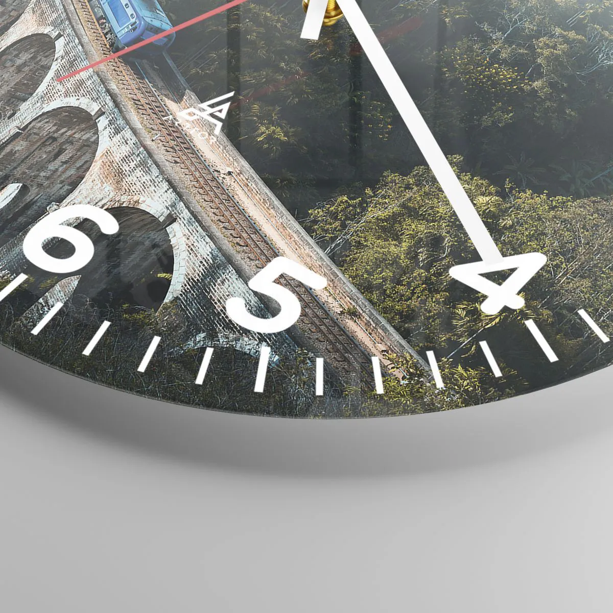 Ceas de perete - Ceas pe sticlă - Cu trenul spre natură - 30x30 cm