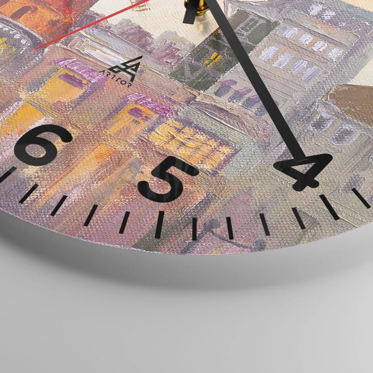 Wanduhr - Glasuhr - Pariser Ikonen – Moulin Rouge - 40x40 cm