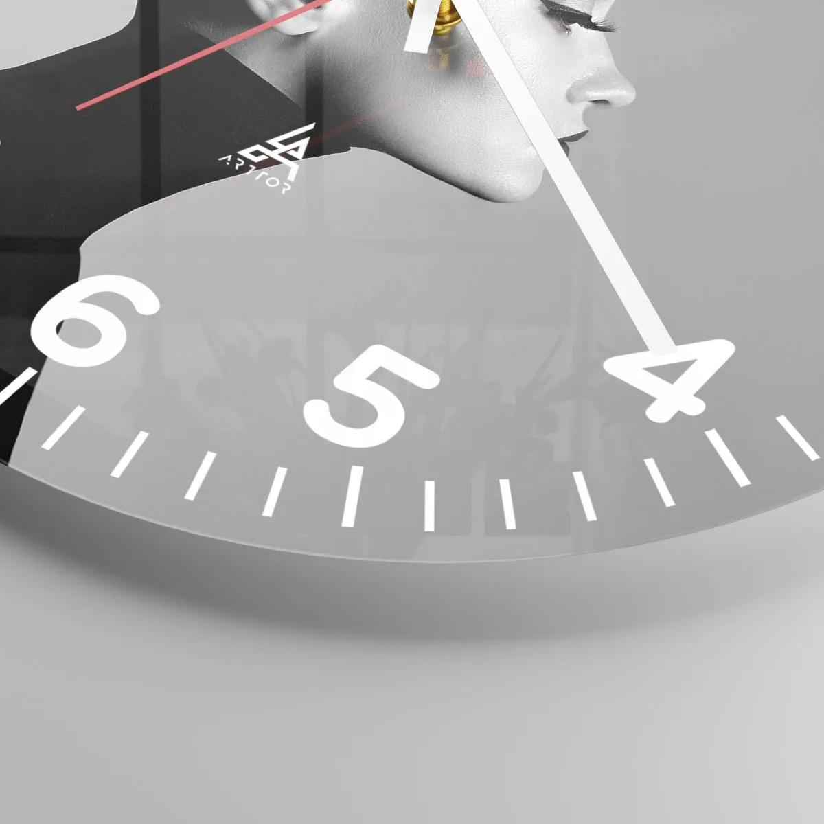 Ceas de perete - Ceas pe sticlă - Nefertiti contemporană - 30x30 cm