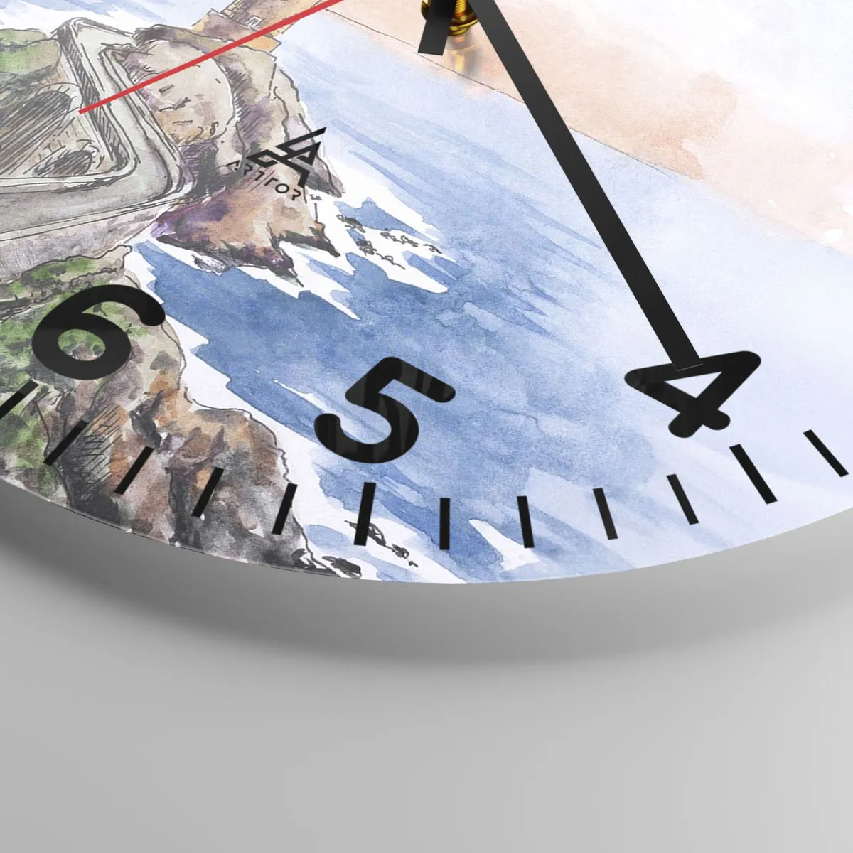 Ceas de perete - Ceas pe sticlă - Cu fața la mare - 40x40 cm