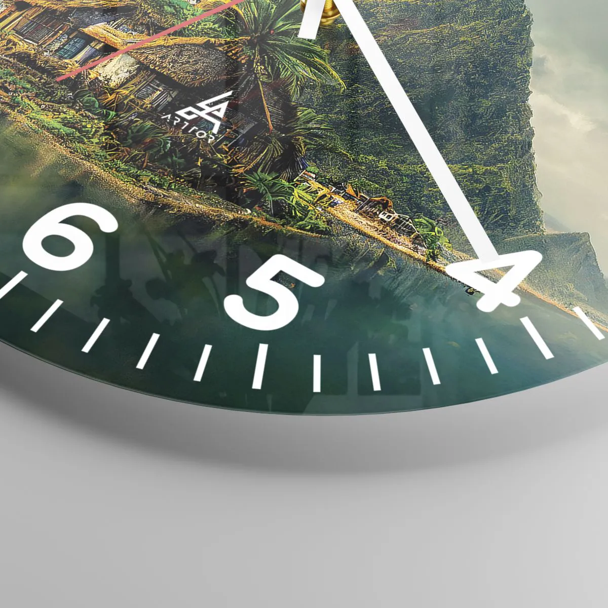 Wanduhr - Glasuhr - Tropisches Paradies - 40x40 cm