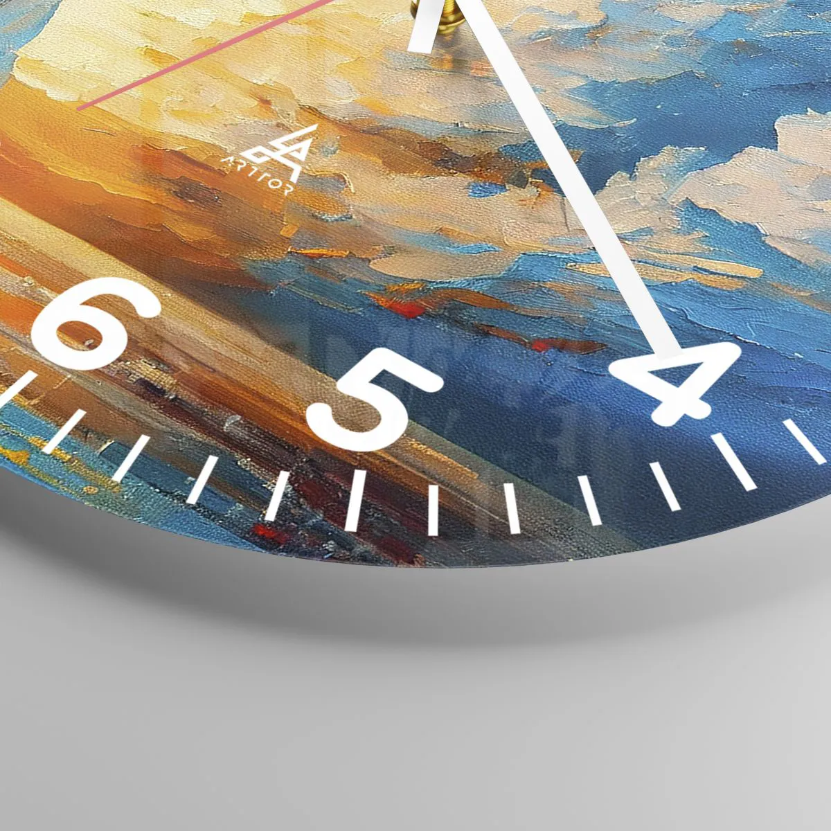 Ceas de perete - Ceas pe sticlă - Navigare prin aur - 40x40 cm