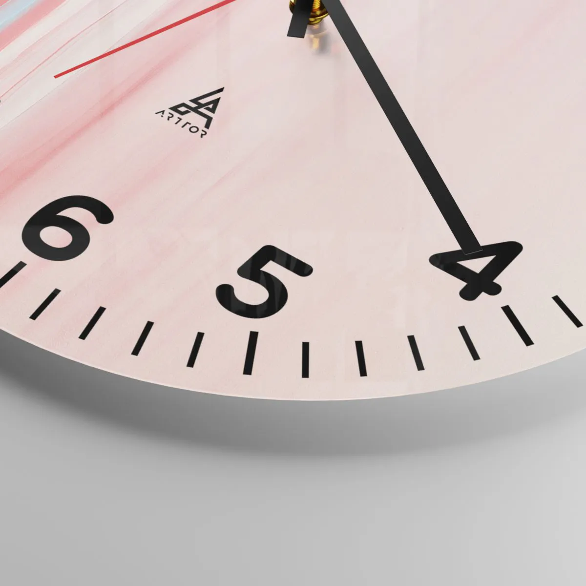 Ceas de perete - Ceas pe sticlă - Abstracție în zori - 30x30 cm