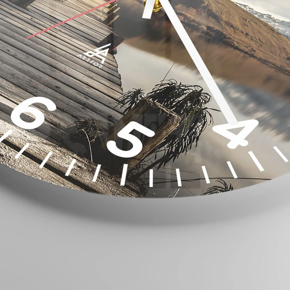 Ceas de perete - Ceas pe sticlă - Peisaj în tăcere - 40x40 cm