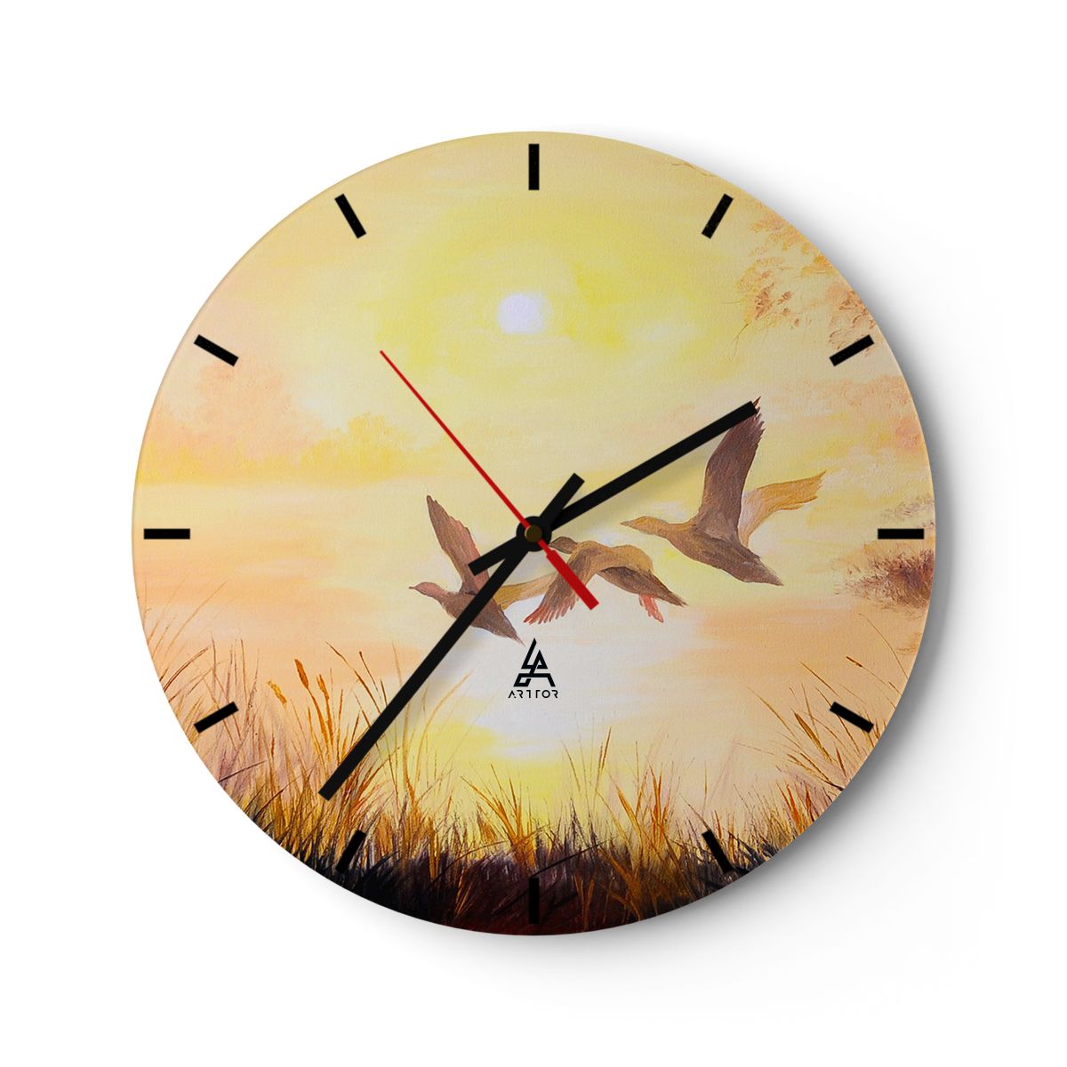ARTTOR Orologio Da Parete In Vetro 40x40 Cm – Moderno, Silenzioso, Con Meccanismo A Movimento Continuo – Per Cucina, Soggiorno, Ufficio