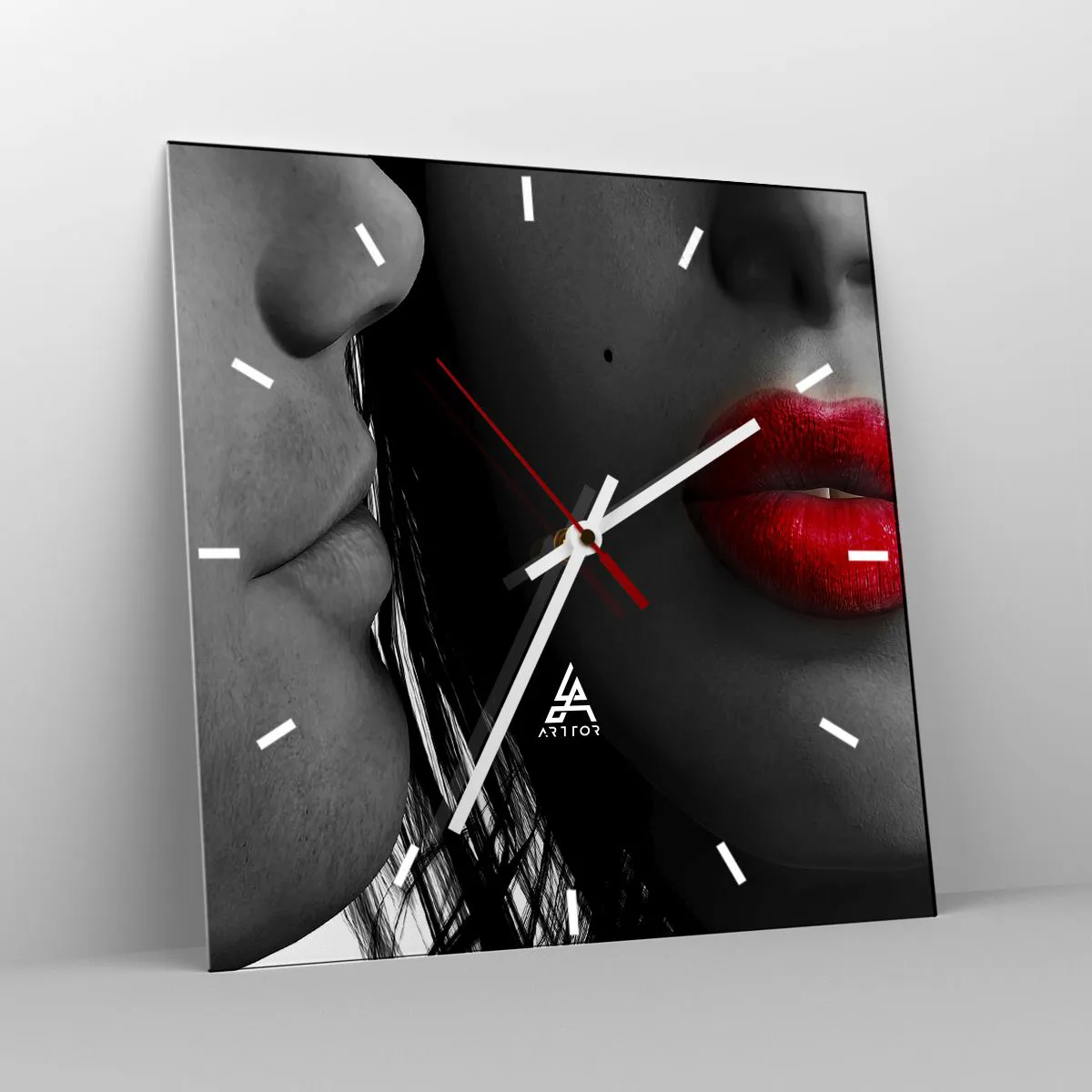 Ceas de perete - Ceas pe sticlă - Față în față - 30x30 cm