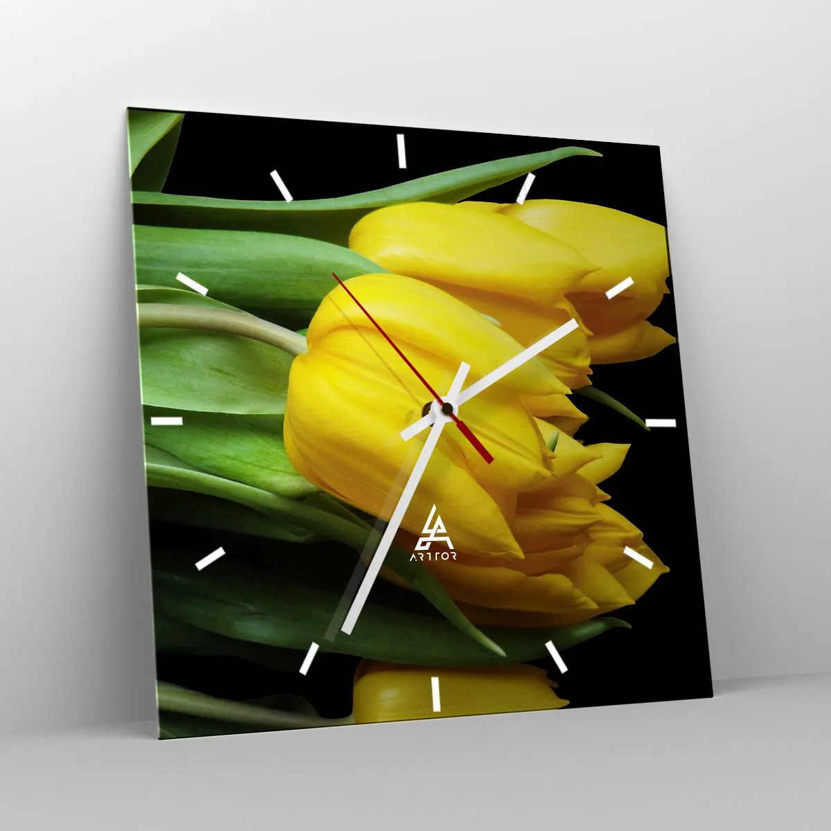 Relógio de parede - Relógio em vidro - Feitas a partir do sol - 30x30 cm