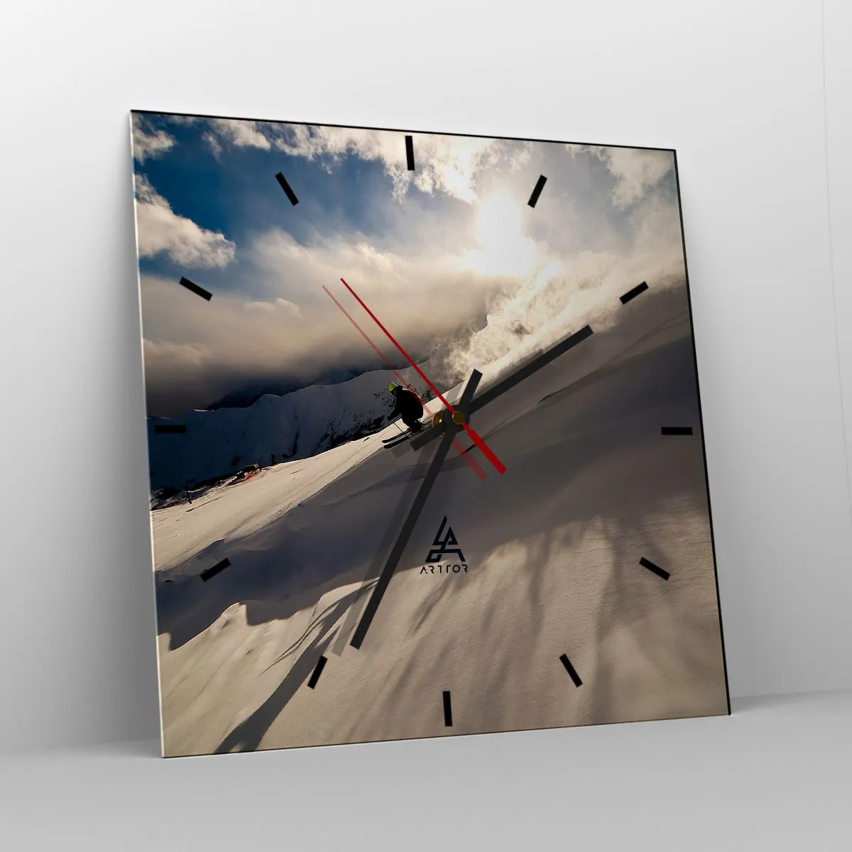 Wall clock - Clock on glass - Mountain Challenge Accepted - 30x30 cm