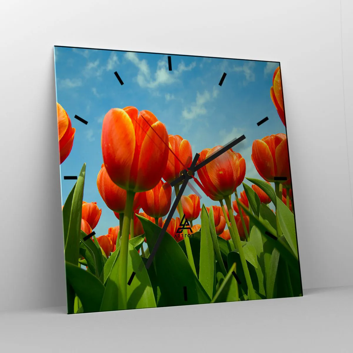 Ceas de perete - Ceas pe sticlă - Doar cerul albastru - 30x30 cm