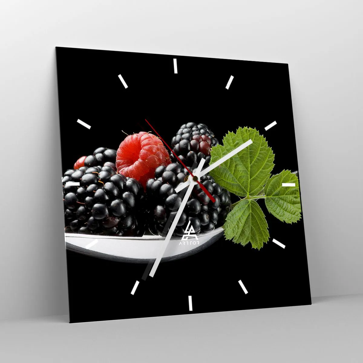 Ceas de perete - Ceas pe sticlă - Gustul prospețimii - 30x30 cm