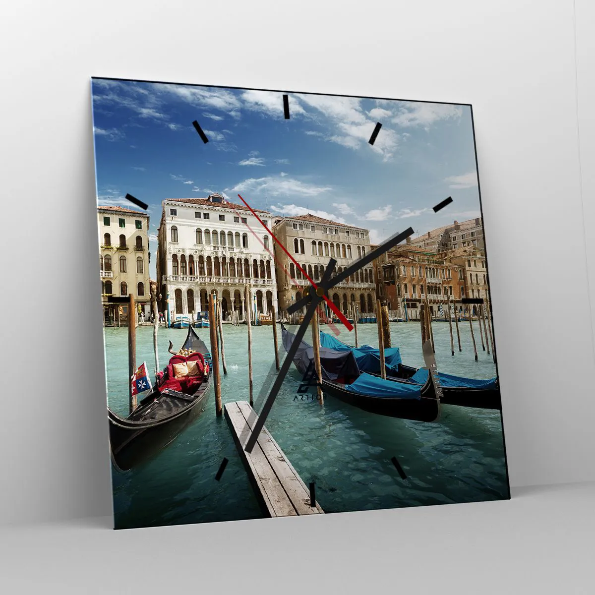 Wandklok - Klok - Paleizen in het blauw - 30x30 cm