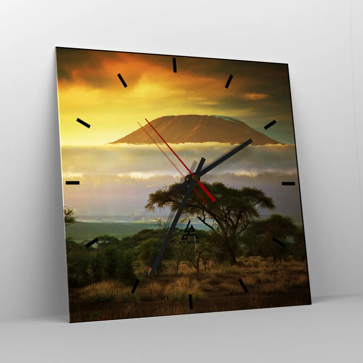 Ceas de perete - Ceas pe sticlă - Visul unui călător - 30x30 cm