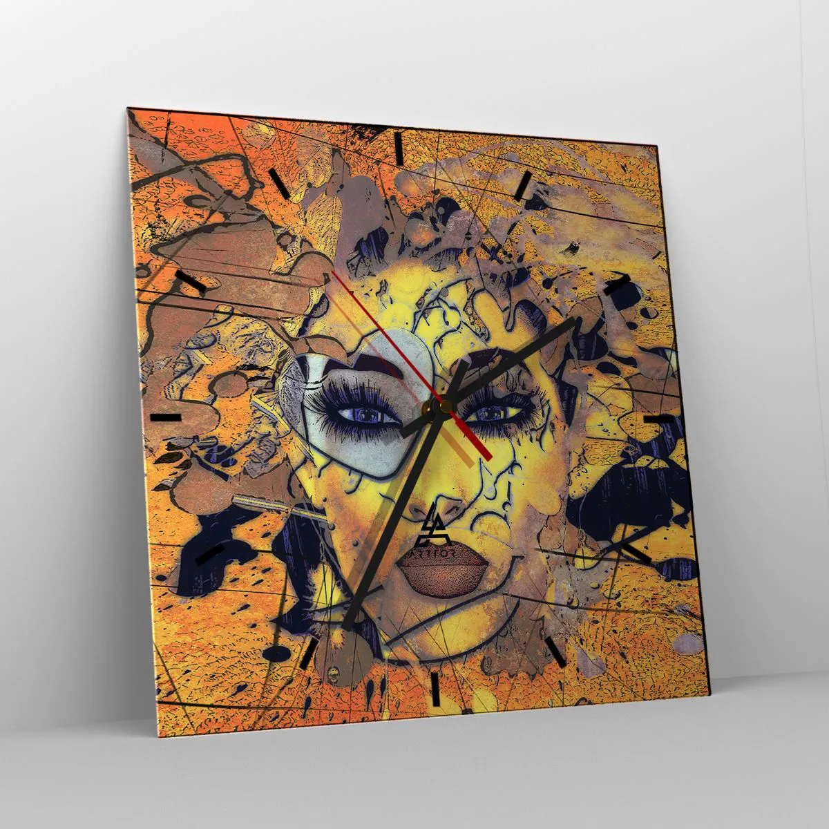 Ceas de perete - Ceas pe sticlă - Frumusețe însorită - 30x30 cm