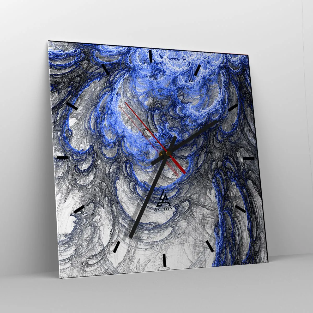 Ceas de perete - Ceas pe sticlă - Nașterea unui val - 30x30 cm