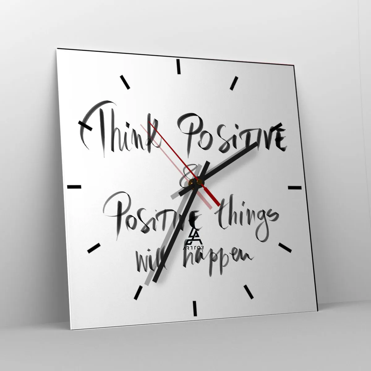 Ceas de perete - Ceas pe sticlă - Cum să trăim bine? - 30x30 cm