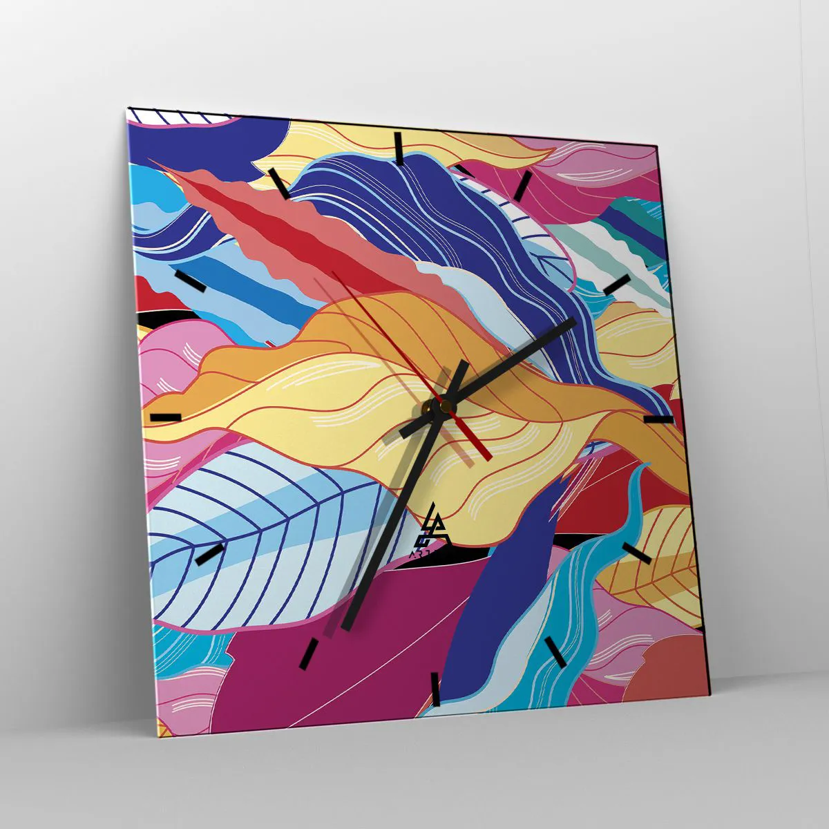 Wall clock - Clock on glass - Queen of Mess - 30x30 cm
