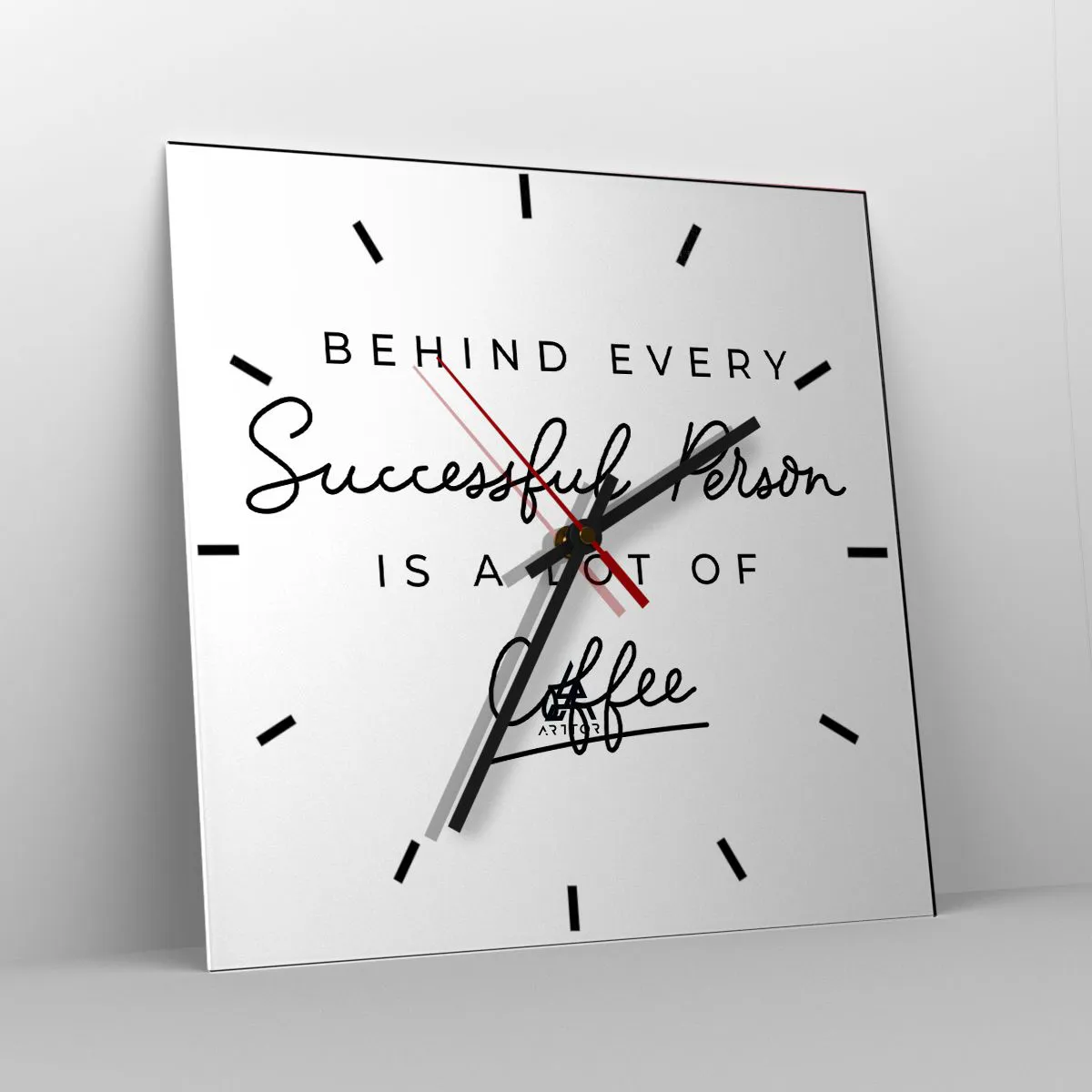 Ceas de perete - Ceas pe sticlă - Secretul succesului - 30x30 cm