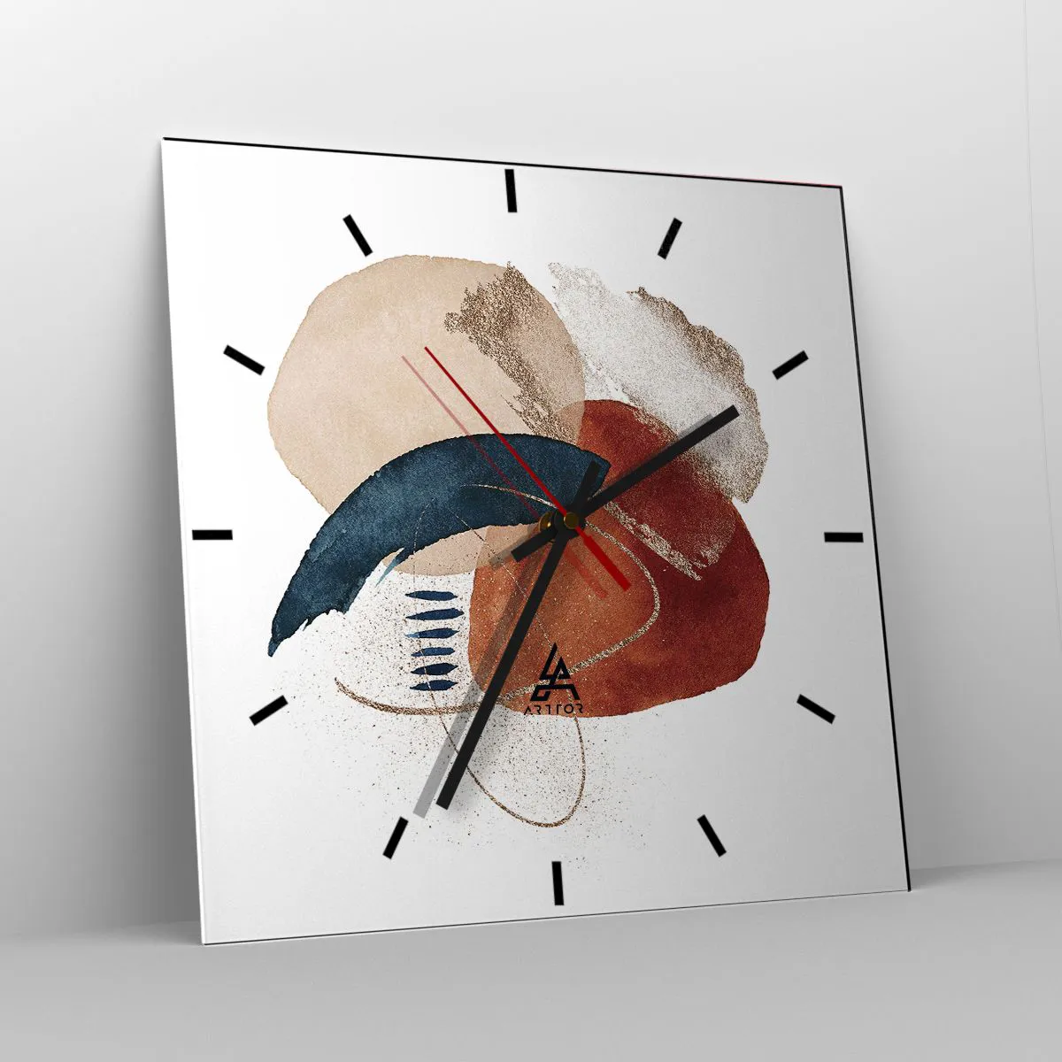 Ceas de perete - Ceas pe sticlă - Compoziție ovală - 30x30 cm