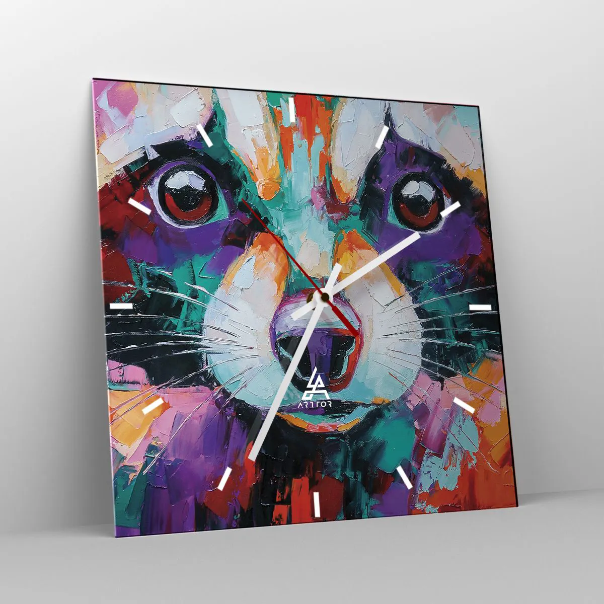 Ceas de perete - Ceas pe sticlă - Doar emoții bune - 30x30 cm