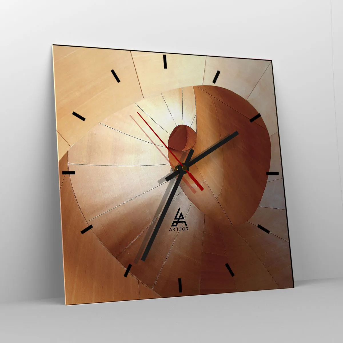 Wall clock - Clock on glass - Architectural Serpentine - 30x30 cm