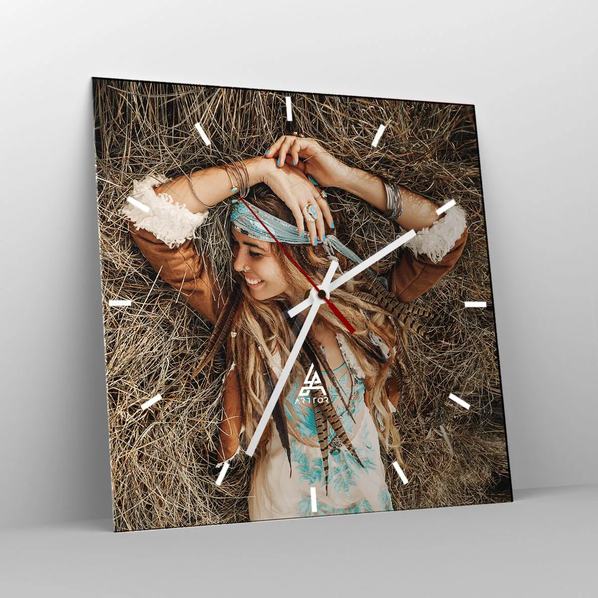 Ceas de perete - Ceas pe sticlă - În drum spre vara iubirii - 30x30 cm