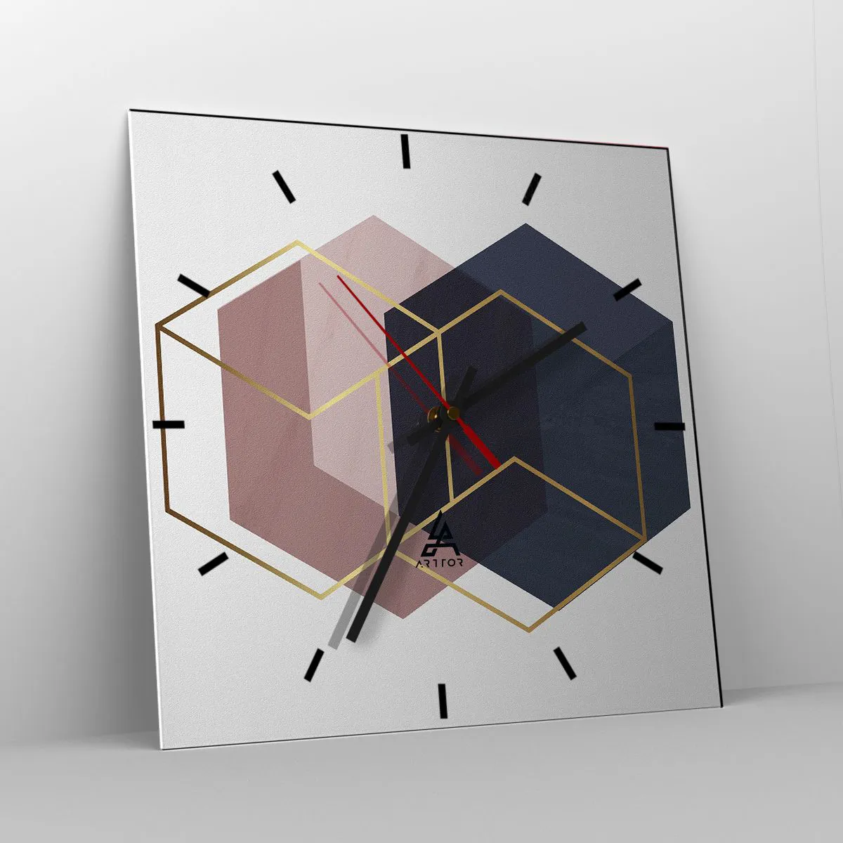 Ceas de perete - Ceas pe sticlă - Puterea simplității - 30x30 cm