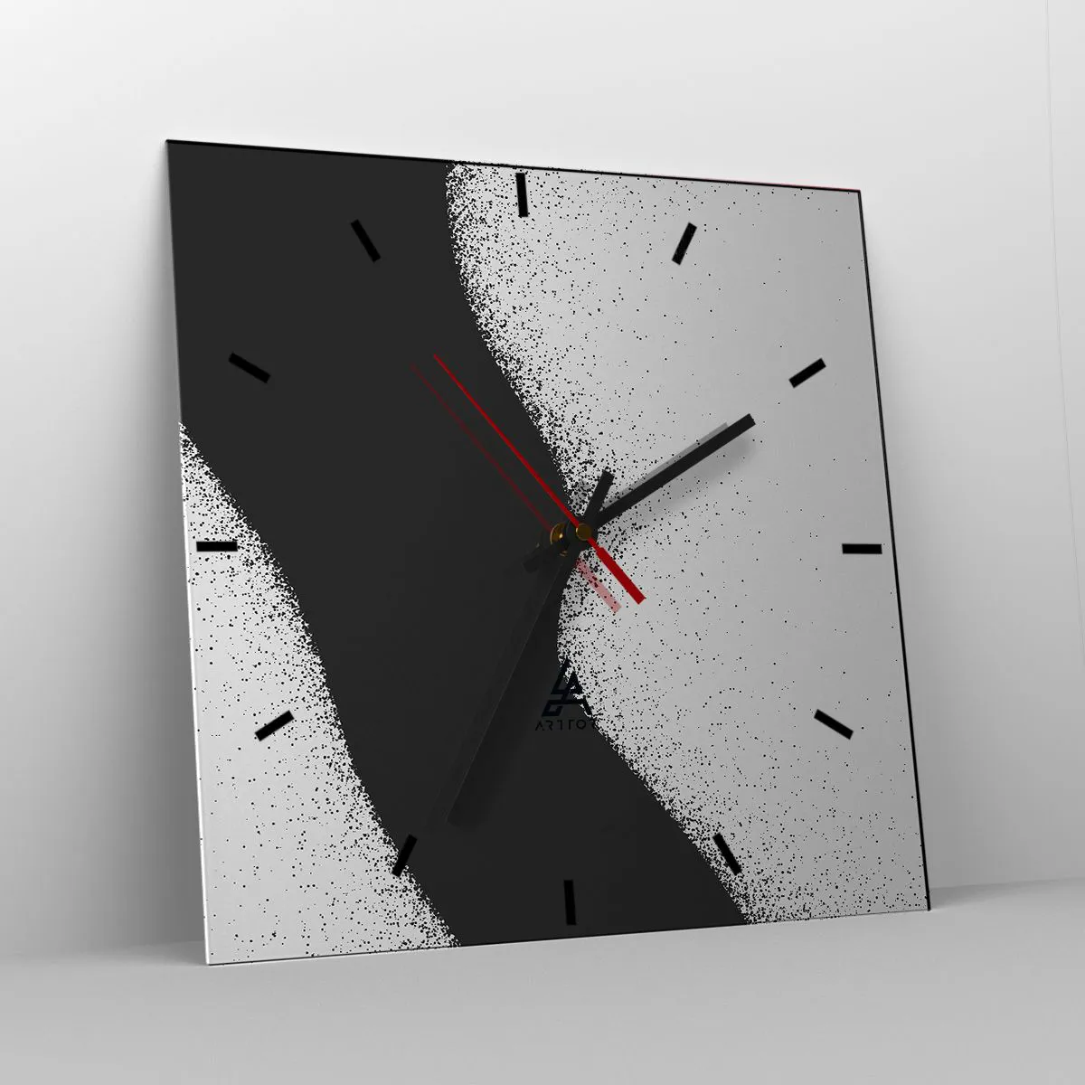 Ceas de perete - Ceas pe sticlă - Echilibru lichid - 30x30 cm