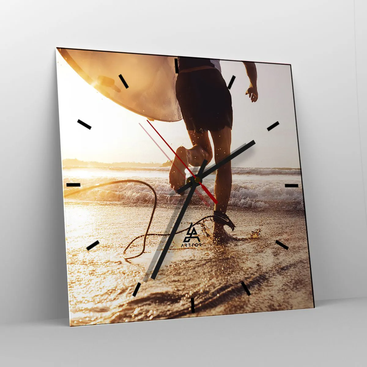 Relógio de parede - Relógio em vidro - Encontro das ondas - 30x30 cm