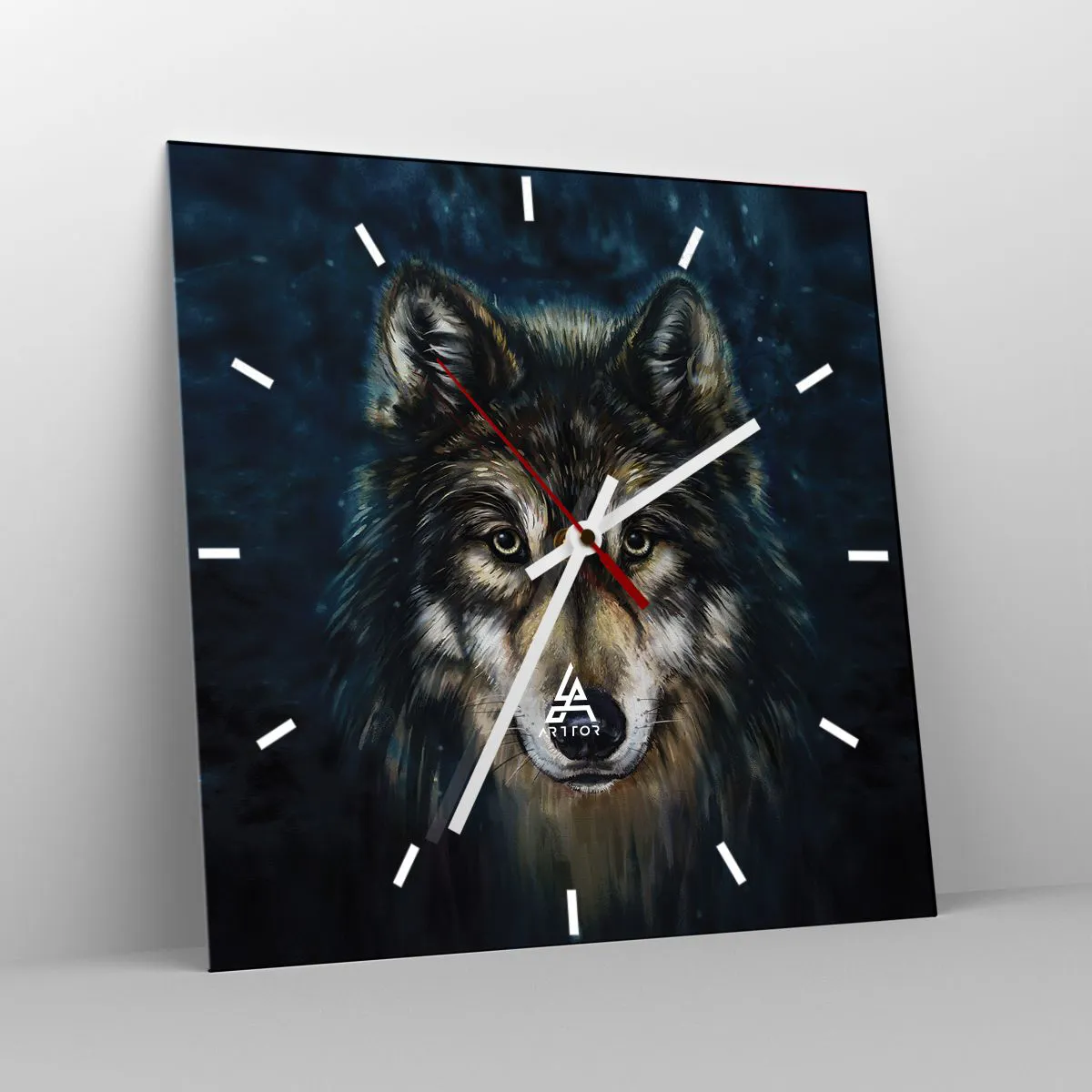 Ceas de perete - Ceas pe sticlă - Alfa? Și omega - 30x30 cm