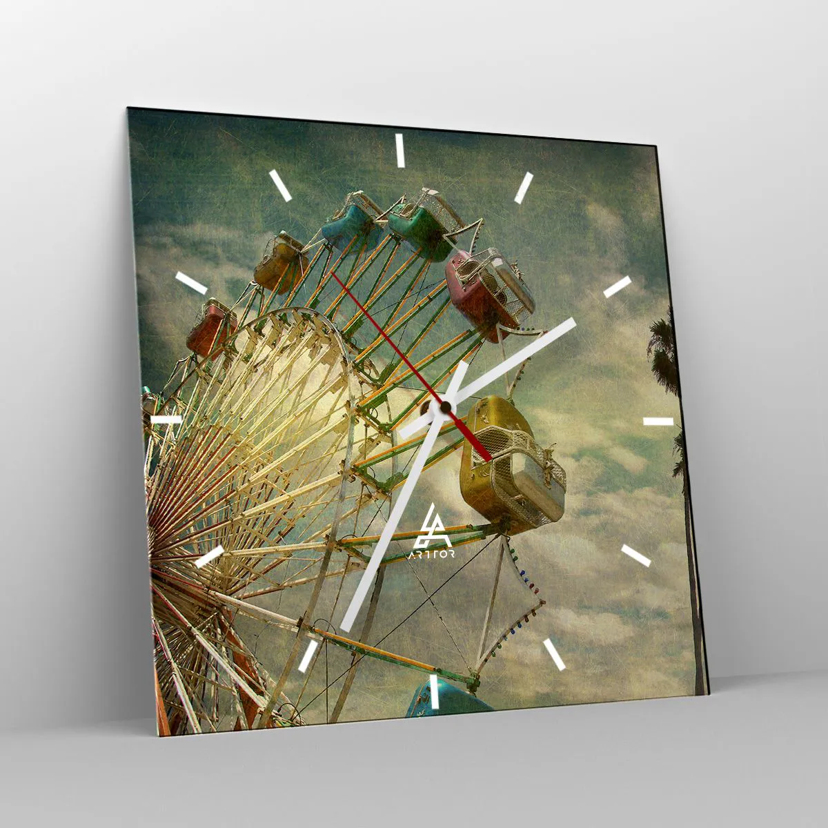 Wall clock - Clock on glass - There Will Be Fun… - 30x30 cm